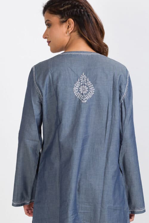 Divya lack Embroidered Tunic Back View