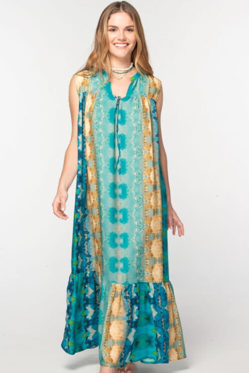 Devi Blue Ruffle Dress