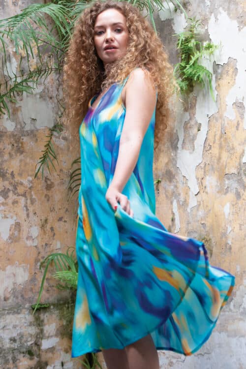 Aisha Fair Trade Turquoise Dress