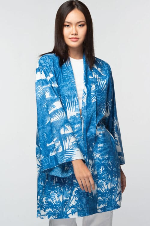 Surya Blue Printed Kimono