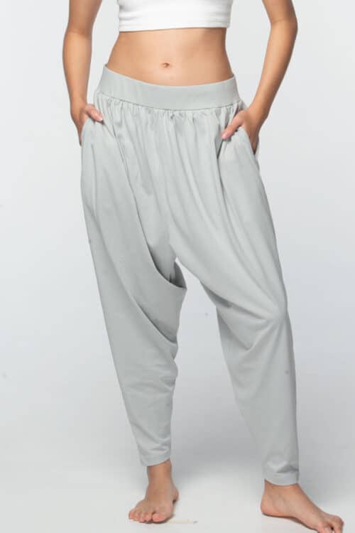 Silver Organic Cotton Harem Pants