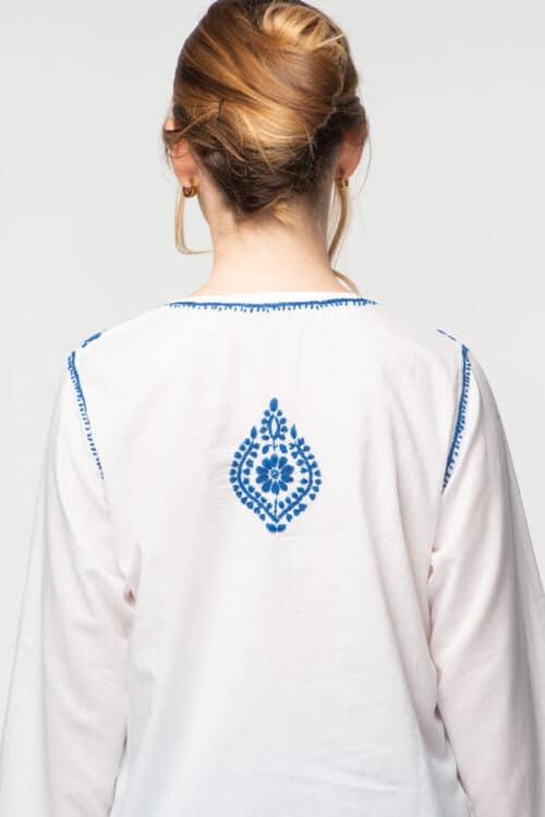 Divya Navy Embroidered Cotton Tunic