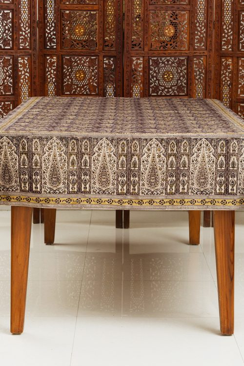 Black Kalamkari Tablecloth