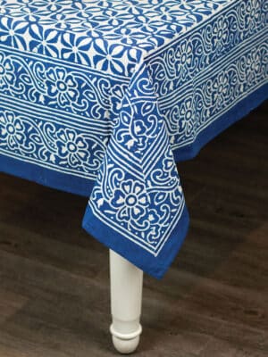 Indigo Block Print Tablecloth
