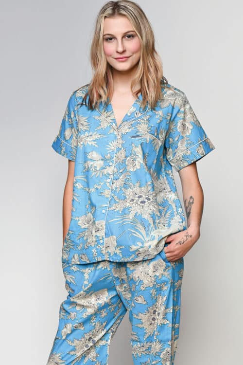 Shanti Blue Cotton Pajamas
