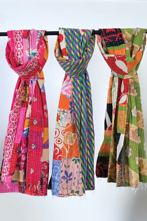 Patchwork Kantha Sari Scarves