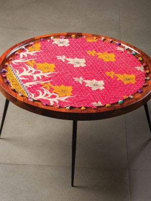 Round Kantha Table Cover