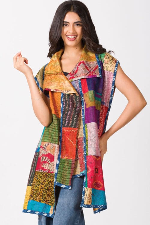 Reversible Kantha Silk Sari Jacket