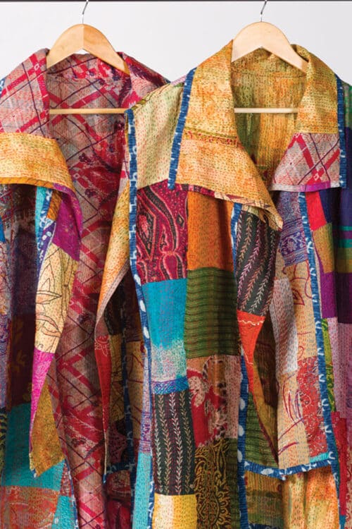 Reversible Kantha Silk Sari Jackets