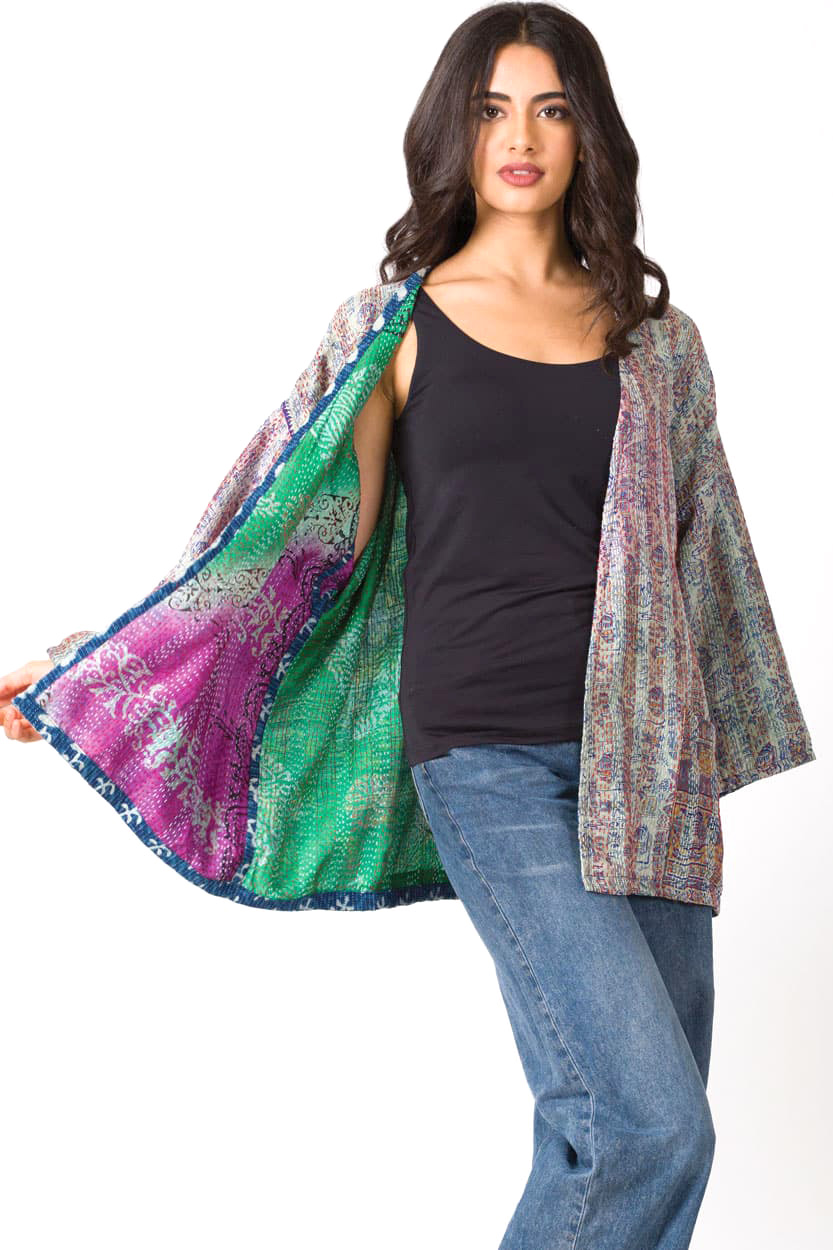 Reversible Silk Kantha Kimono