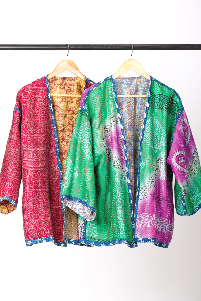 Reversible Silk Kantha Kimono