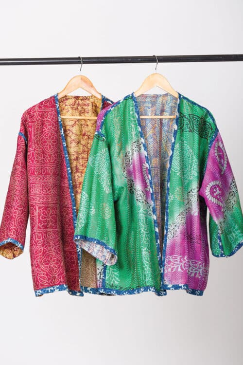 Reversible Silk Kantha Kimono