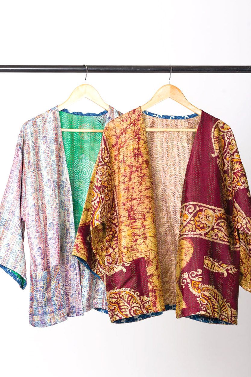 Reversible Silk Kantha Kimono