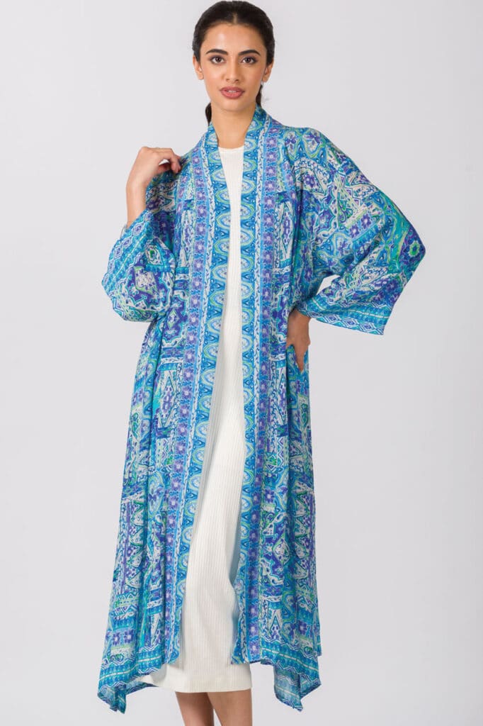 Sachita Blue Printed Kimono