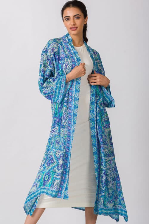 Sachita Blue Printed Kimono