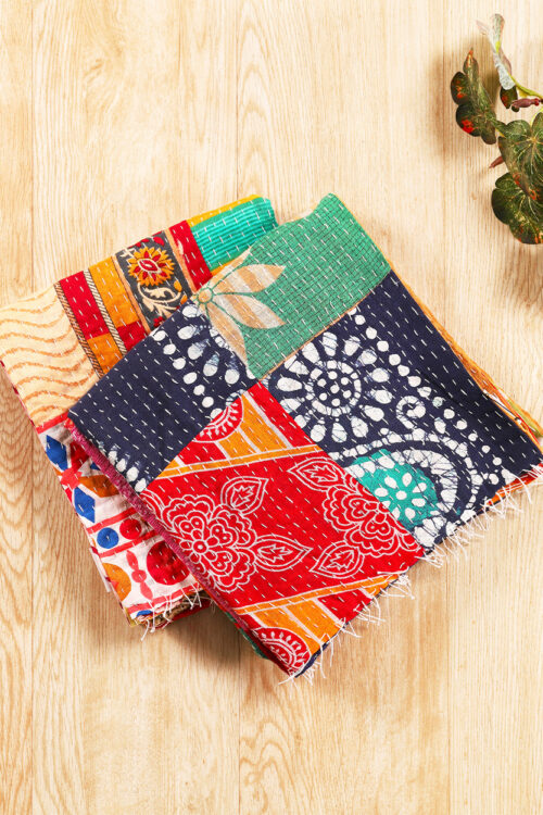 Cotton Kantha Sari Scarves