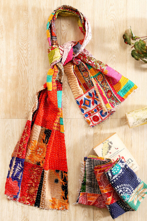 Handmade Kantha Sari Scarves