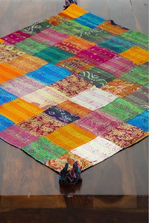 Square Silk Sari Centerpiece