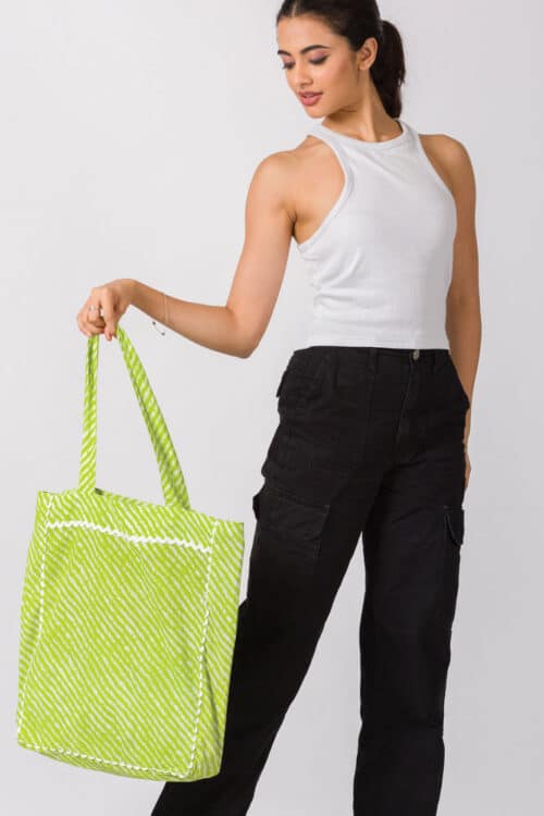 Fair Trade Chartreuse Tote Bag