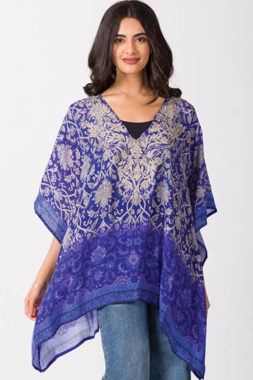 Karishma Navy Blue Embroidered Top
