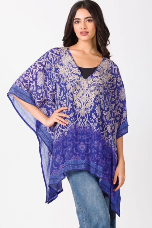 Karishma Navy Blue Embroidered Top
