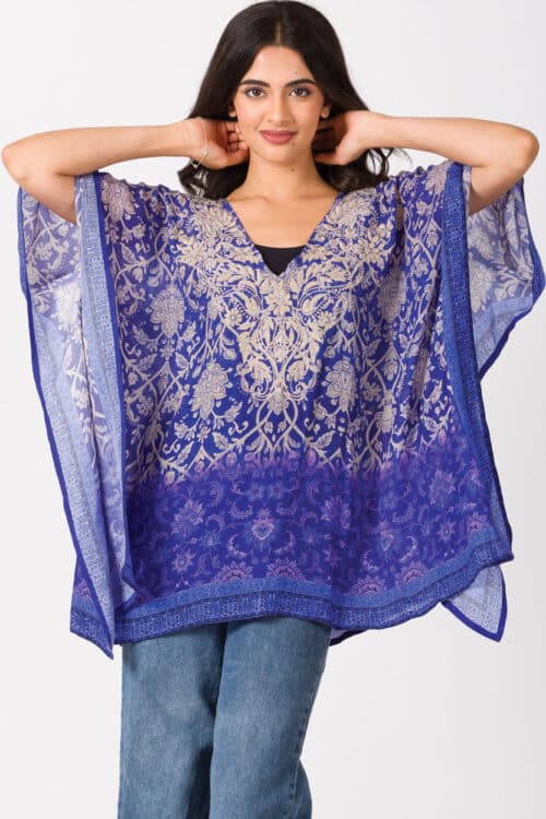 Karishma Navy Blue Embroidered Top