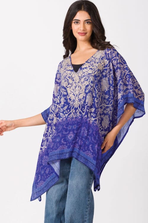 Karishma Navy Blue Embroidered Top