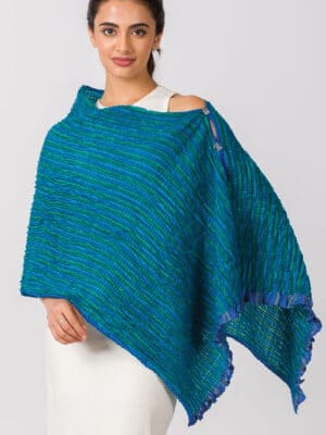 Apeksha Turquoise Wool Wrap