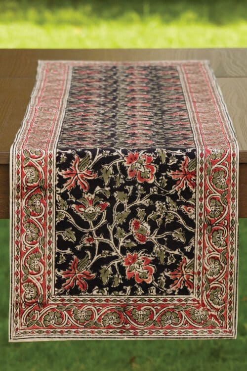 Floral Block Print Table Runners