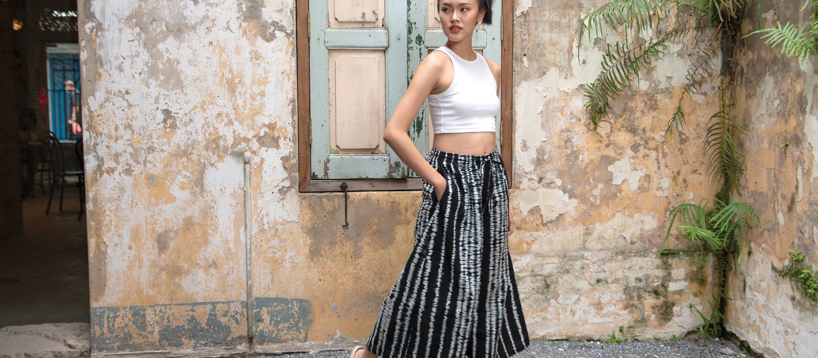 Black Shibori Pants