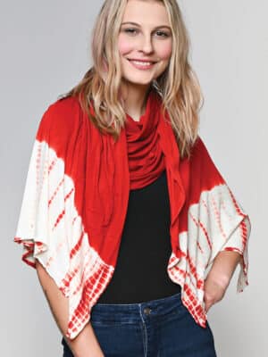 Red Shibori Knit Wrap