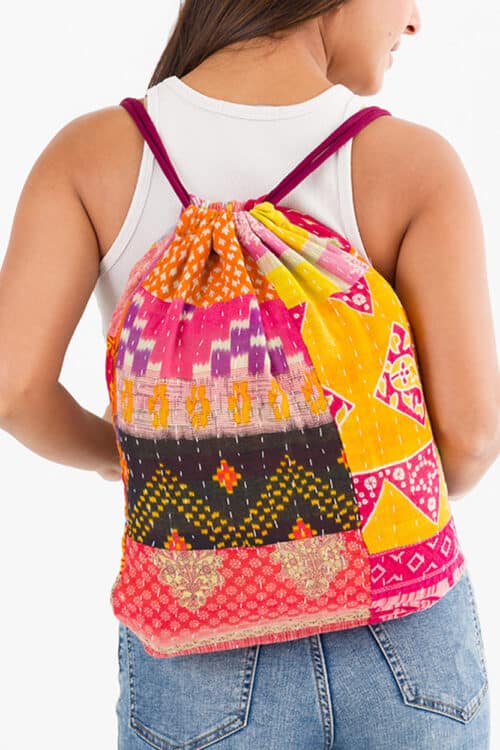 Colorful Kantha Backpack