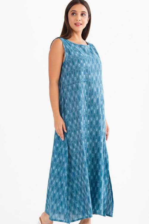 Neela Ikat Light Blue Dress