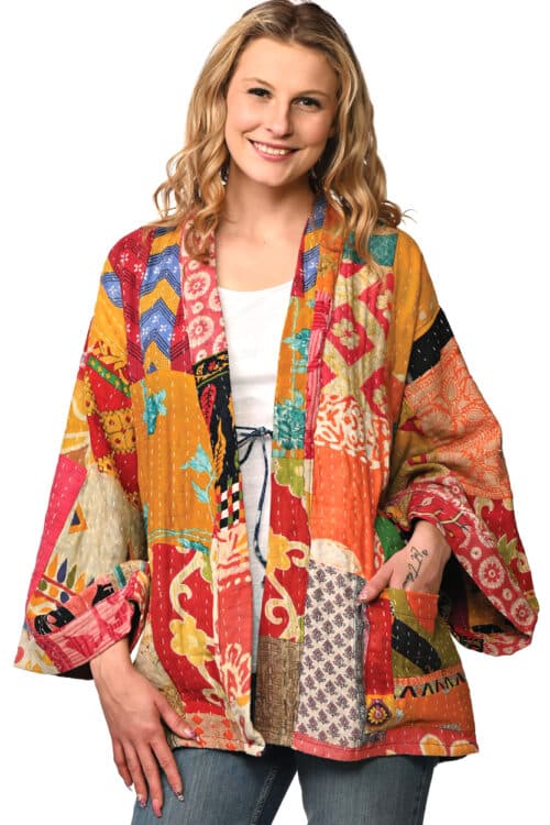 Cotton Kantha Kimono Jacket