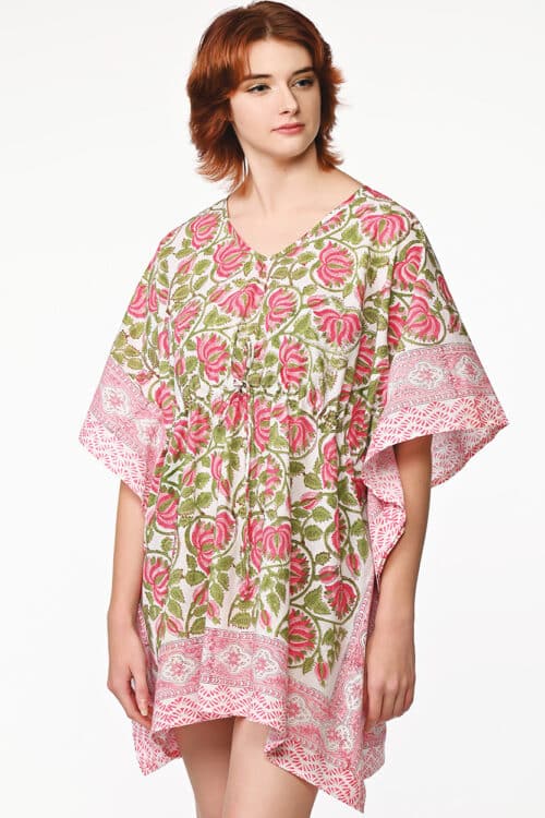 Lotus Pink Cotton Caftan Dress