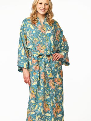 Lalita Turquoise Kimono Robe