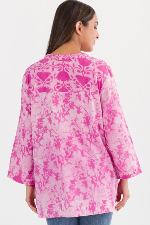 Tamira Pink Block Print Tunic Top