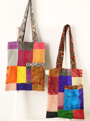 Silk Kantha Tote Bags