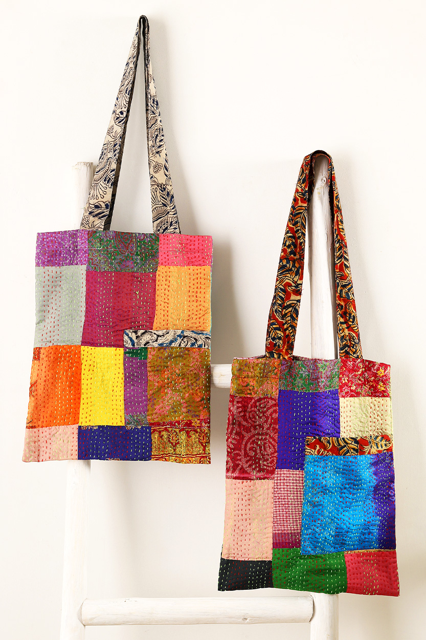 Silk Kantha Tote Bags