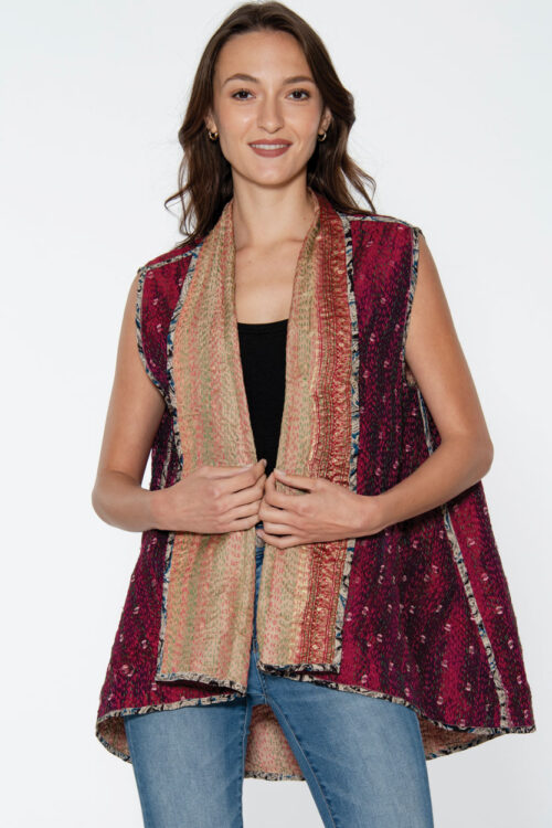 Reversible Sleeveless Kantha Jacket