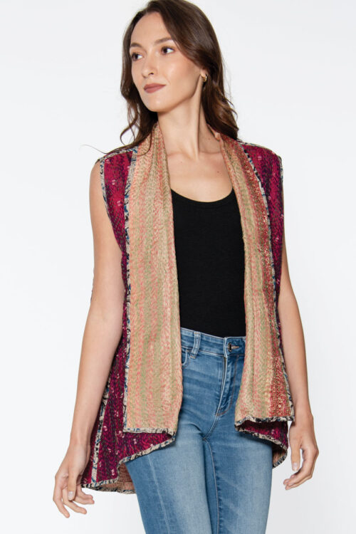 Reversible Sleeveless Kantha Jacket