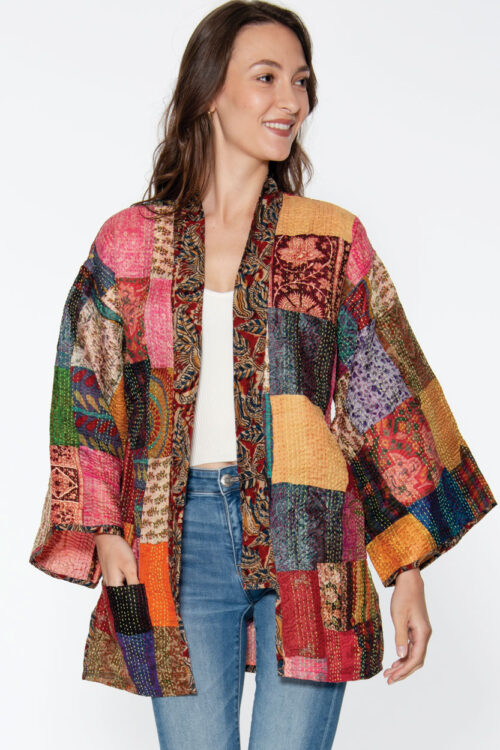 Patchwork Silk Kantha Kimono Jackets