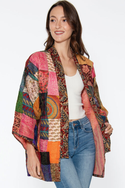 Patchwork Silk Kantha Kimono Jackets