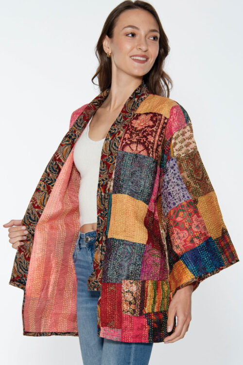 Patchwork Silk Kantha Kimono Jackets