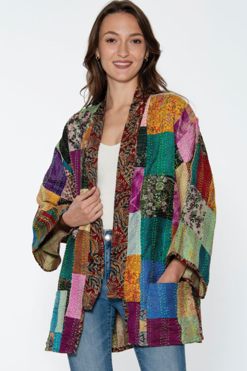 Patchwork Silk Kantha Kimono Jackets