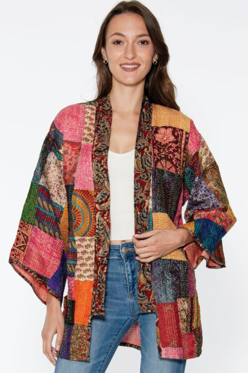 Patchwork Silk Kantha Kimono Jackets