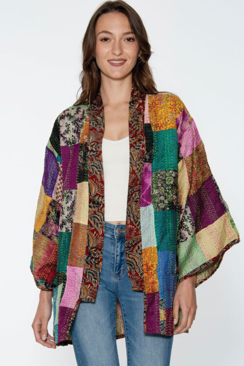 Patchwork Silk Kantha Kimono Jackets