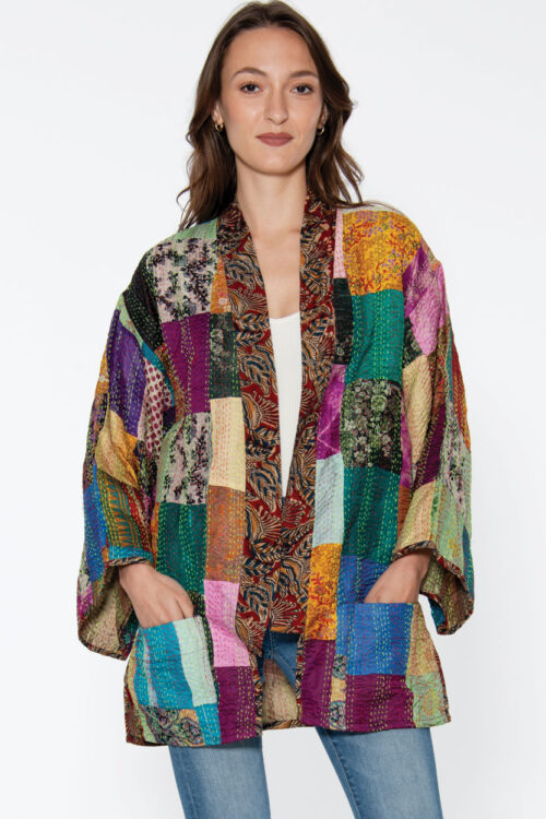 Patchwork Silk Kantha Kimono Jackets