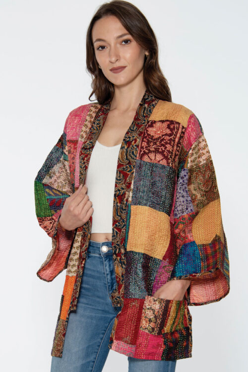 Patchwork Silk Kantha Kimono Jackets