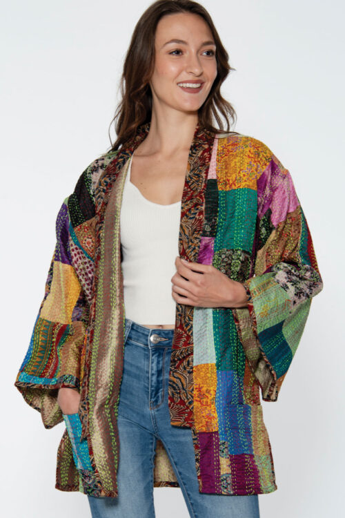 Patchwork Silk Kantha Kimono Jackets